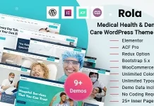 Rola (v3.1) Medical Health & Dental Care WordPress Theme Nulled
